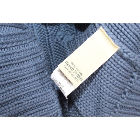 LL Bean Double L Cable Sweater Zip Cardigan Blue Size XS - Picture 5 of 10
